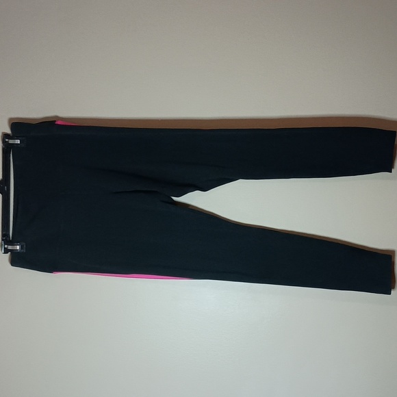 PINK Victoria's Secret Black Leggings with Neon Pink Stripe and PINK Lettering - Picture 3 of 8